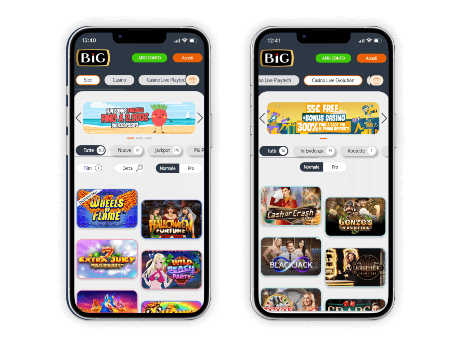 Best in Games (BIG Casino): Recensione 1 BIG Casinò App mobile